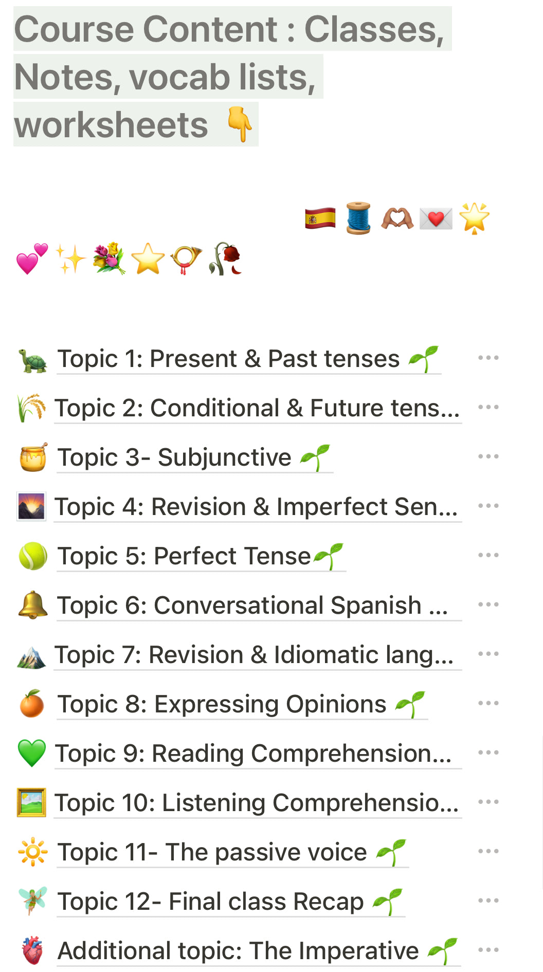 Pre-recorded 12+ Hour Spanish course (Intermediate)🌱