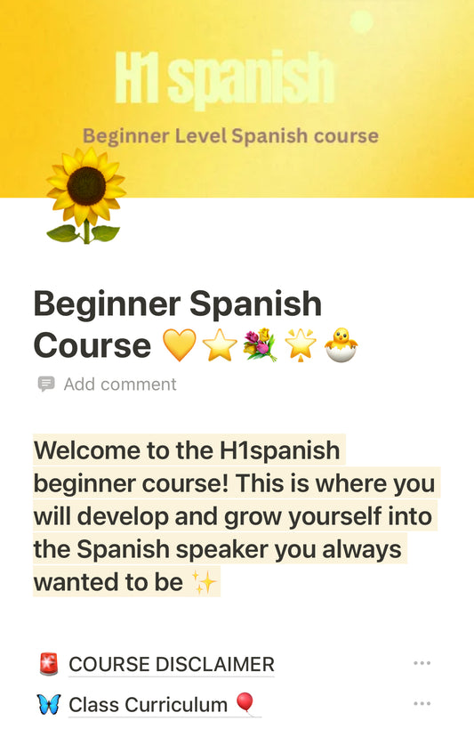 Pre-recorded 12+ hour Spanish course (Beginner)🌻