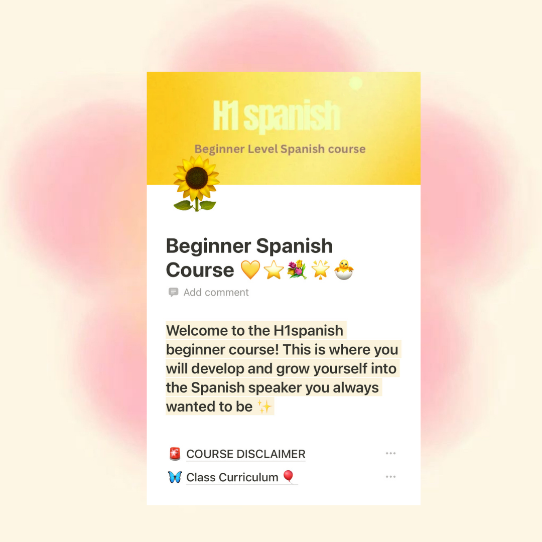 12 Week Spanish bootcamp