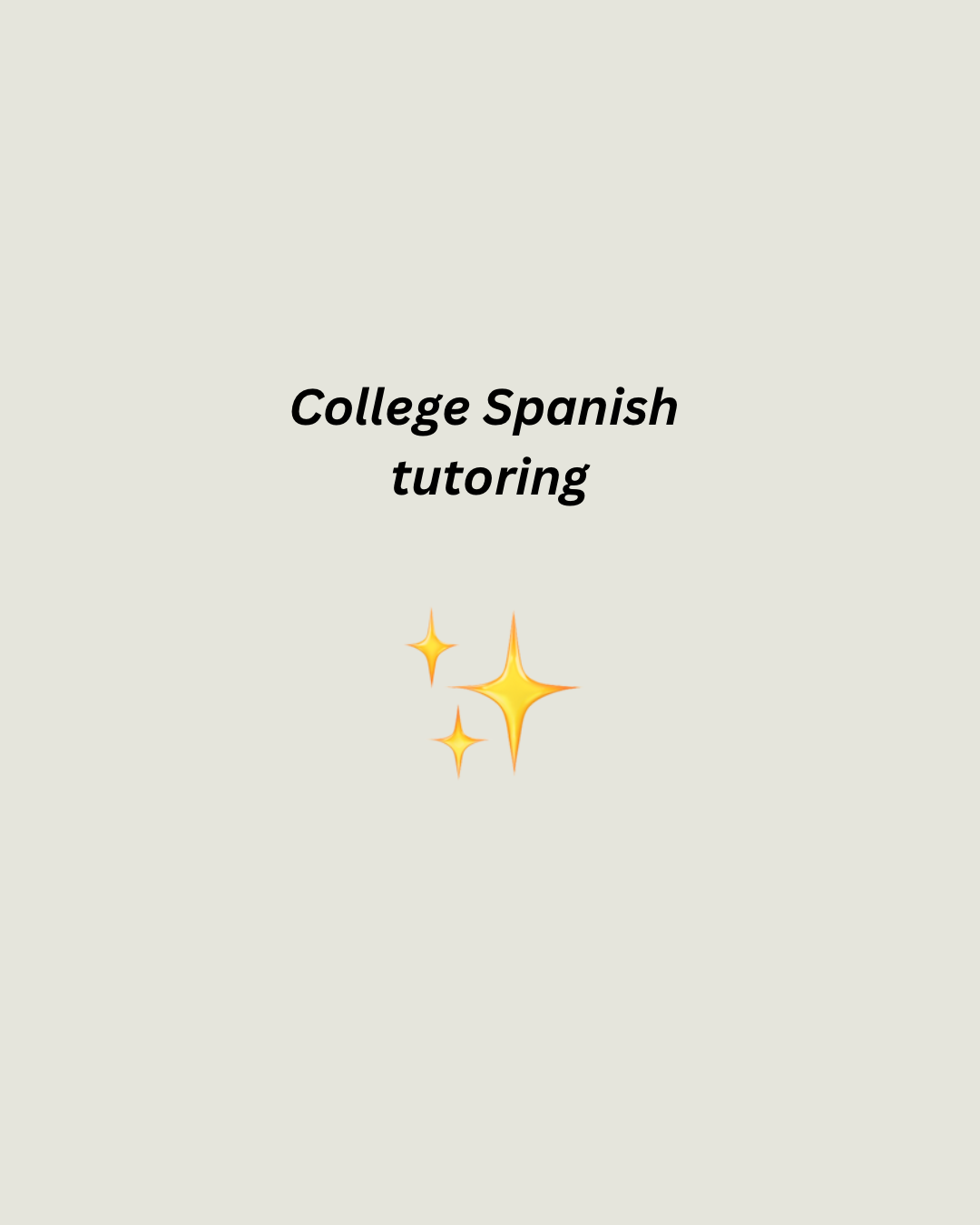 College Spanish tutoring