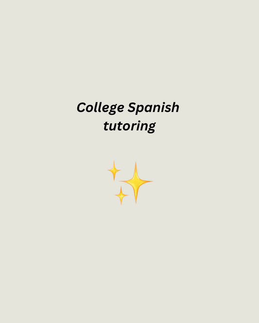 College Spanish tutoring